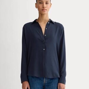 Everlane Blue Silk Shirt